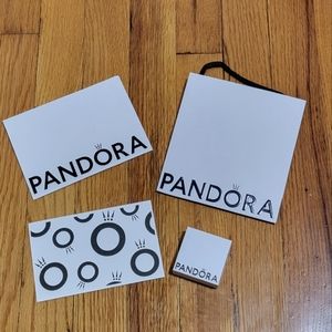 Pandora minimalistic ring charm box with shopping bag thank you note + envelope